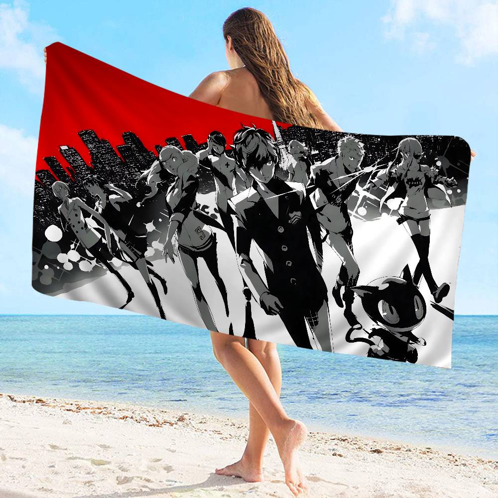 Popular games P-persona-A 5 Beach Towel Colorful Bath Towels for Girl Microfiber Quick Dry Custom Sand Free Beach Spa Gym Pool