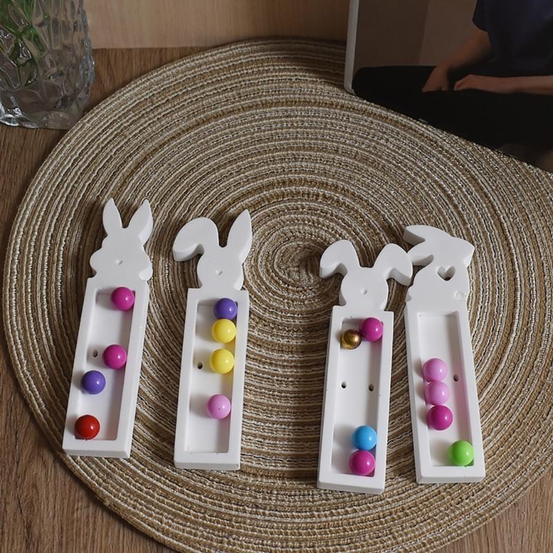 4 Cavity Silicones Molds for Easters Decorations Creative Rabbit Bunnies Money Gift Box Crafting Casting Resins Molds
