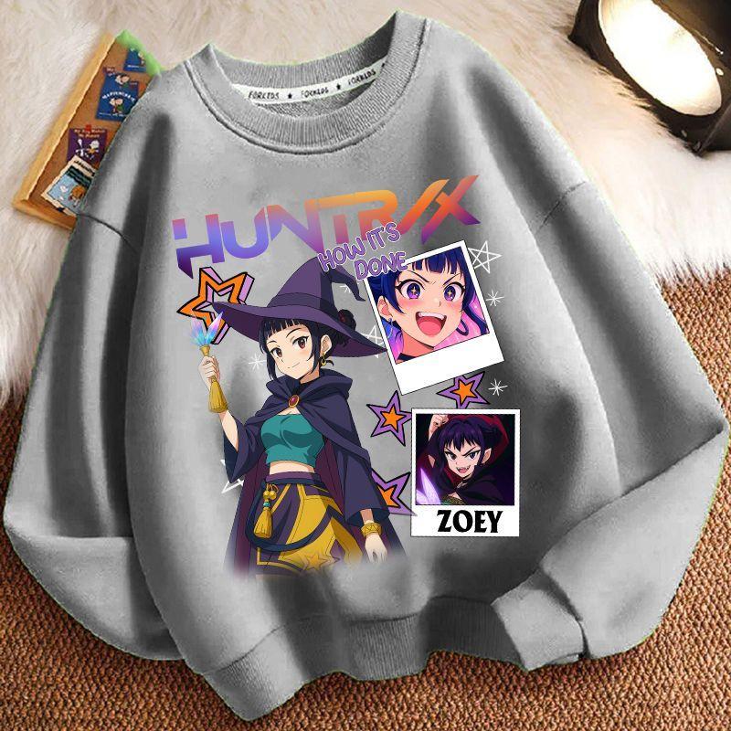 Children's Fashion KPOP Witch Hunt Team Hoodies for Autumn and Winter, Casual Tops for Boys and Girls