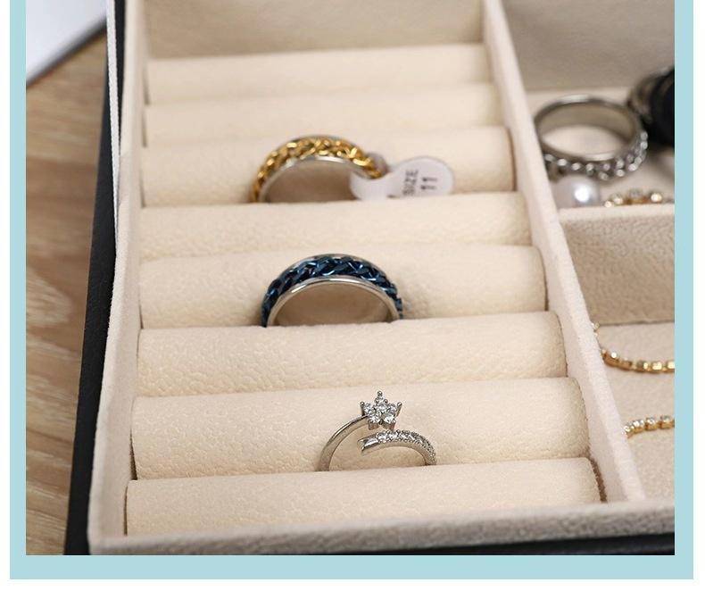 2layer PU Leather Wrist Watch Jewelry Display Box Women Fashion Jewelry Earring Storage