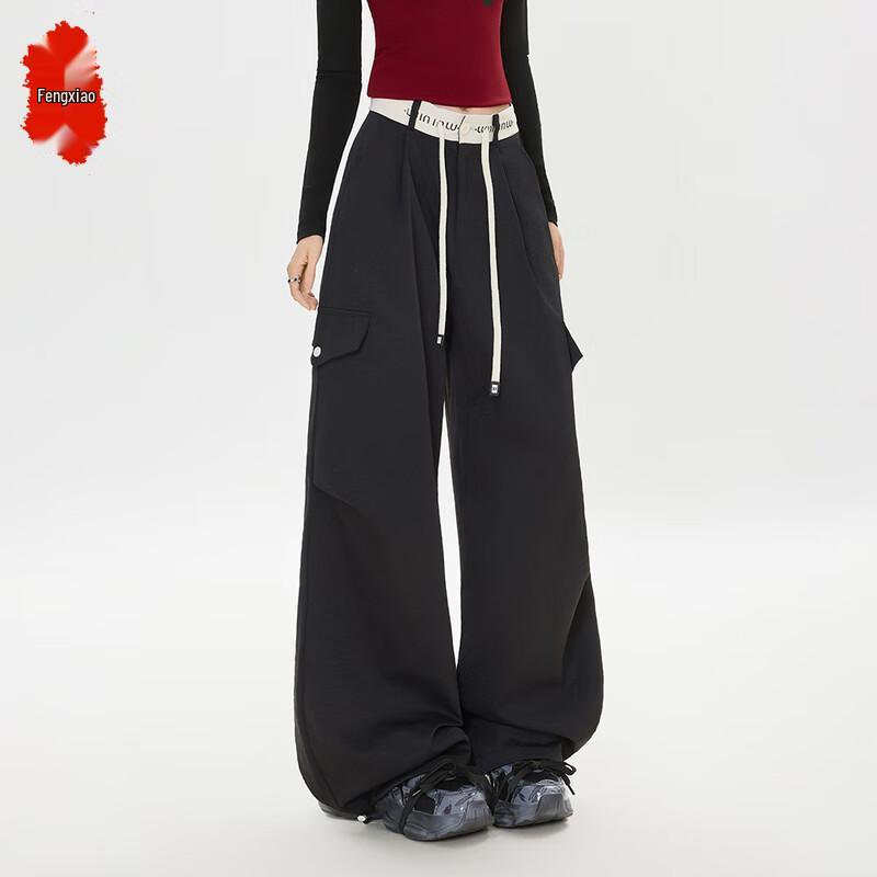 

Женские джоггеры карго на кулиске с высокой посадкой XS