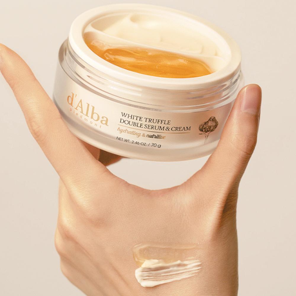 d'Alba White Truffle Double Serum & Cream 70g – Intensive Moisture, Skin Firming, Korean