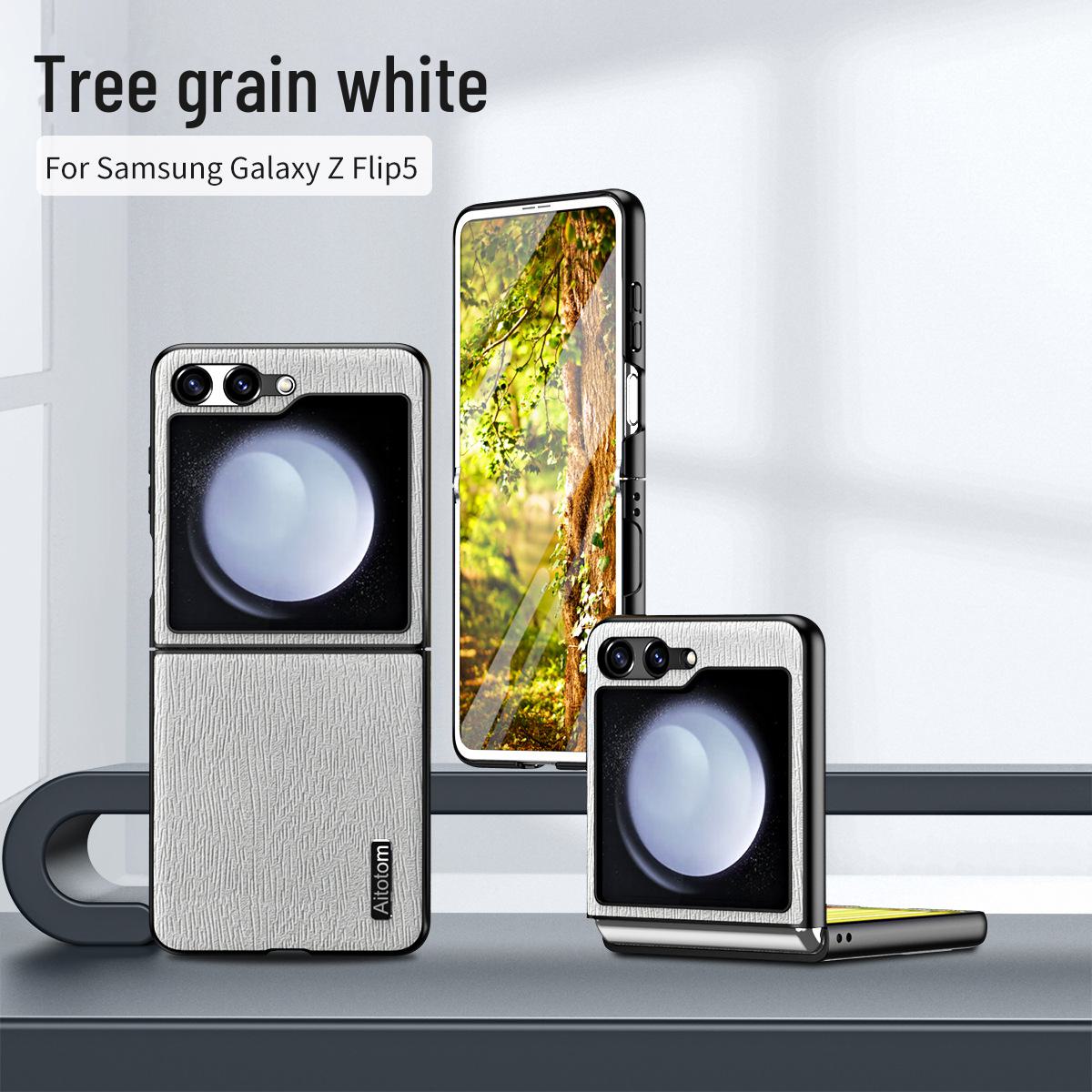 

Ультратонкий жесткий защитный чехол Samsung Z Flip5 для складного экрана — W23Flip Bark Design. Samsung Z Flip3