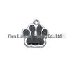 Small Glitter Dog Paw Print Pendant - Zinc Alloy Pet ID Tag (17x18mm)