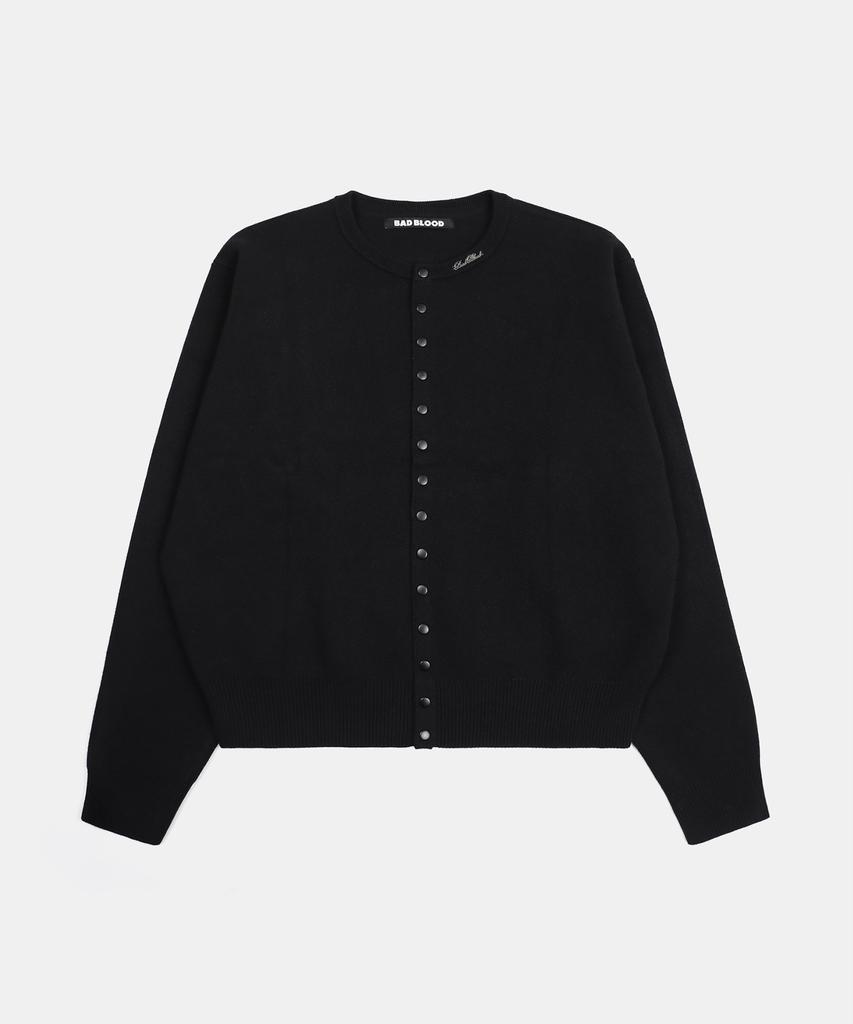 Badblood Heavyweight Button-Up Cardigan - Black