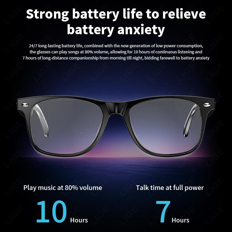 Smart Glasses Wireless Bluetooth Call Sunglasses Built-In Mic Speakers Touch Voice Assistant Intelnt Translation Glass