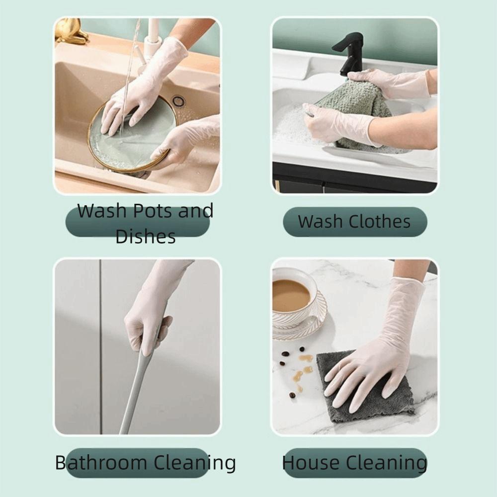 30Pcs Food Grade Nitrile Gloves Waterproof Dishwashing Gloves  Food Handling