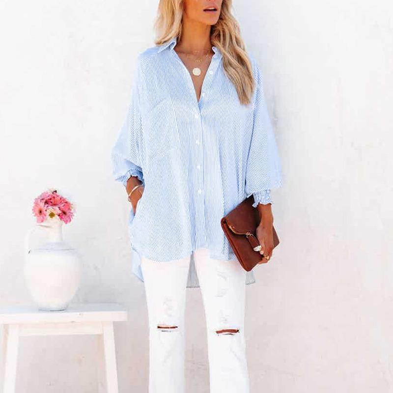 JPNTKY Women's Fashion Casual Long Sleeve POLO Neck Blouses & Shirts