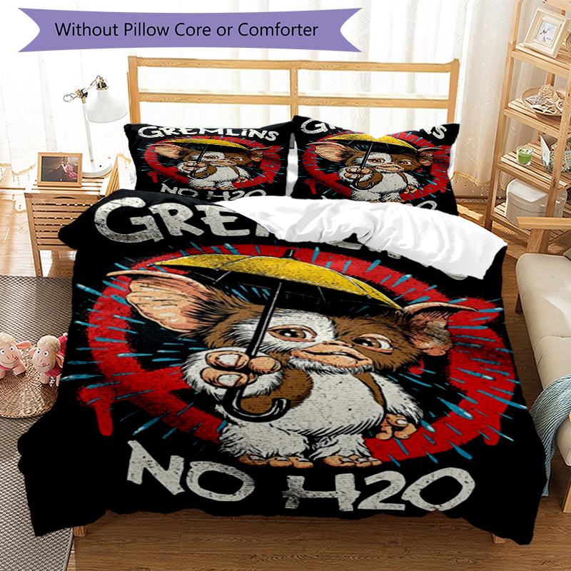 Gremlins Ban Design Bed Bedding Set 1 Duvet Cover + 2 Pillowcases Soft Breathable Household Bed Linens