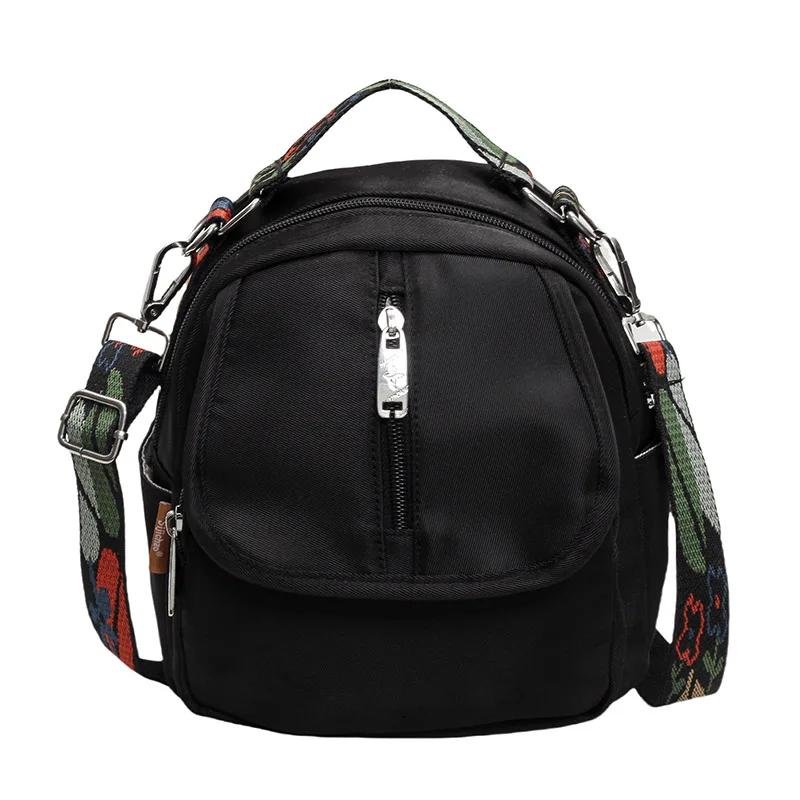 Women's nylon crossbody bag with shoulder strap solid zipper stitching line   fashion