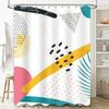 Modern Retro Style Bath Shower Curtain with Geometric Patterns Perfect for Bathroom Decor