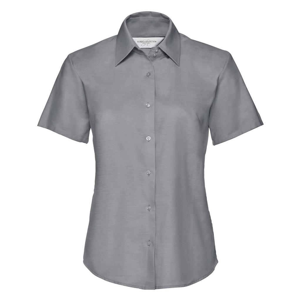 Russell Collection Ladies/Womens Short Sleeve Easy Care Oxford Shirt