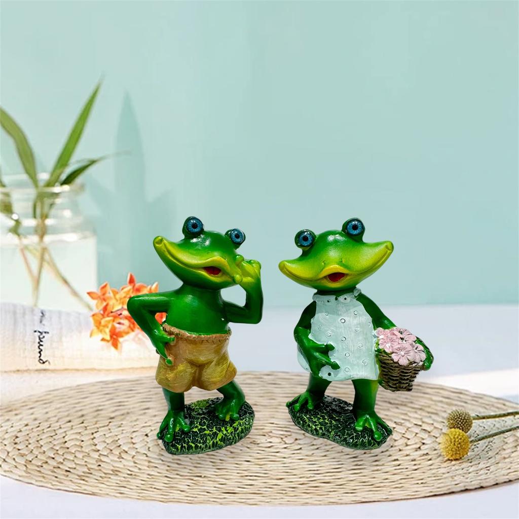 Whimsical Frog Garden Sculptures Adorable Sitting Frog Family Statues Charming Yard Decor for Home and Garden