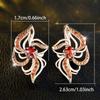 Elegant Red Zircon Plum Blossom Earrings for Women Luxury Gold Color Wedding Accessories Jewelry Gift