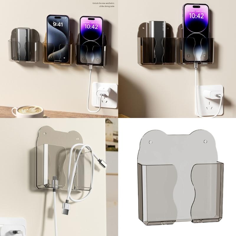 Wandmontierte Handyhalter Klares Design für Schlafzimmer- und Büroorganisation Verwendung mit einfacher Installation und Ladezugang