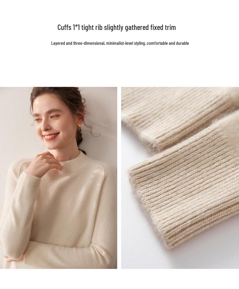 Women's Cashmere Knit Sweater: Soft, Thick, Slimming, and Loose Fit with Saddle Shoulder for Autumn and Winter.