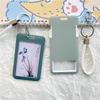 Multicolor Matte Plastic Id Card Holder Wrist Lanyard Scratch Resistant Shell For Students Office Workers Access Cards