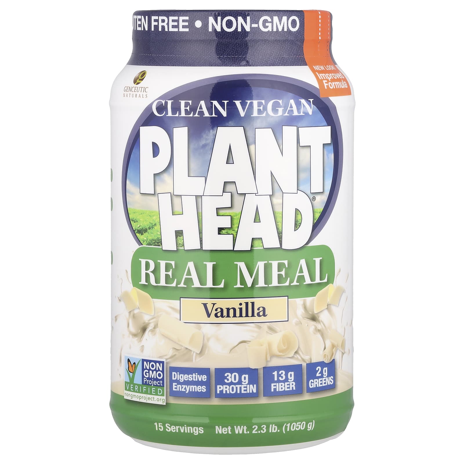 

Clean Vegan Plant Head®, Real Meal, Vanilla, 1,050G (2.3Lb)