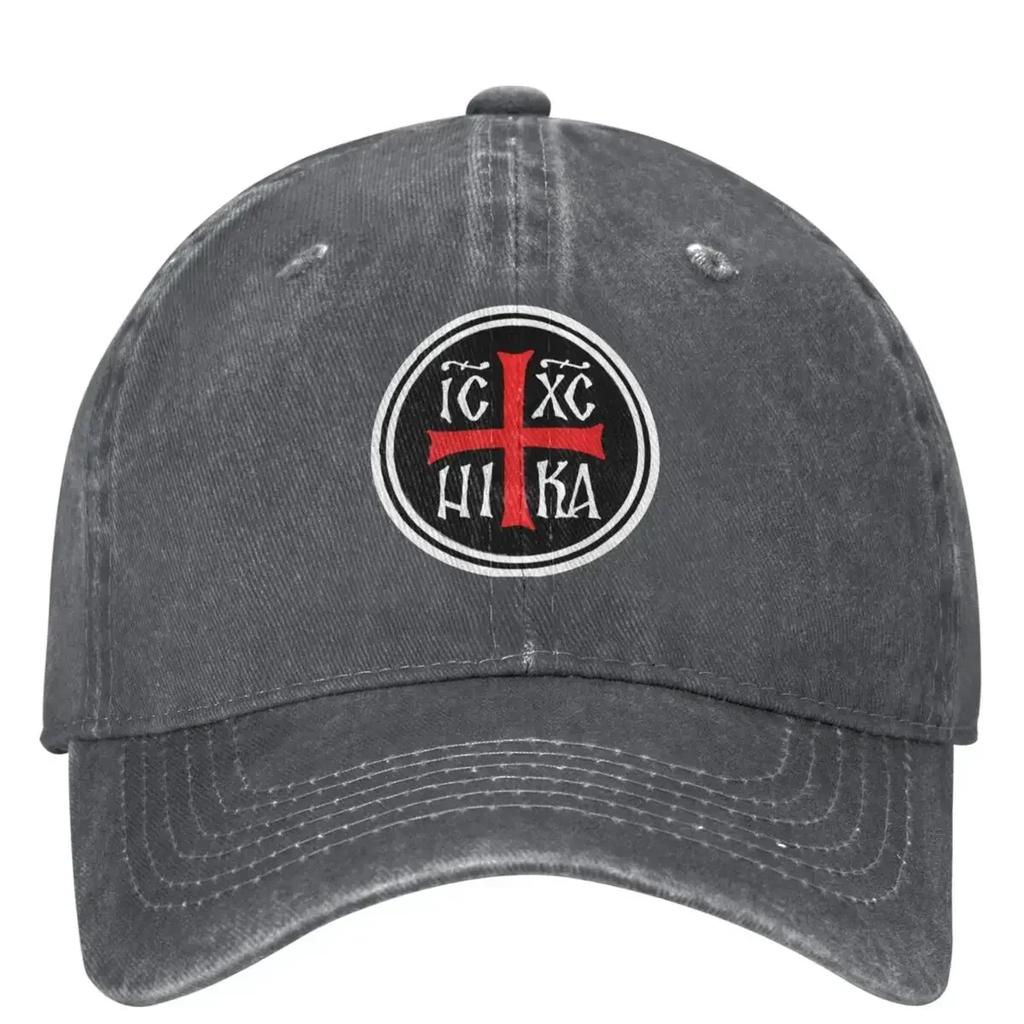 Rugged Red Black And White ICXC NIKA Baseball Cap Casual Unisex Teens Trucker Hat Sun Visors Outdoor Sport Snapback Cap Gift
