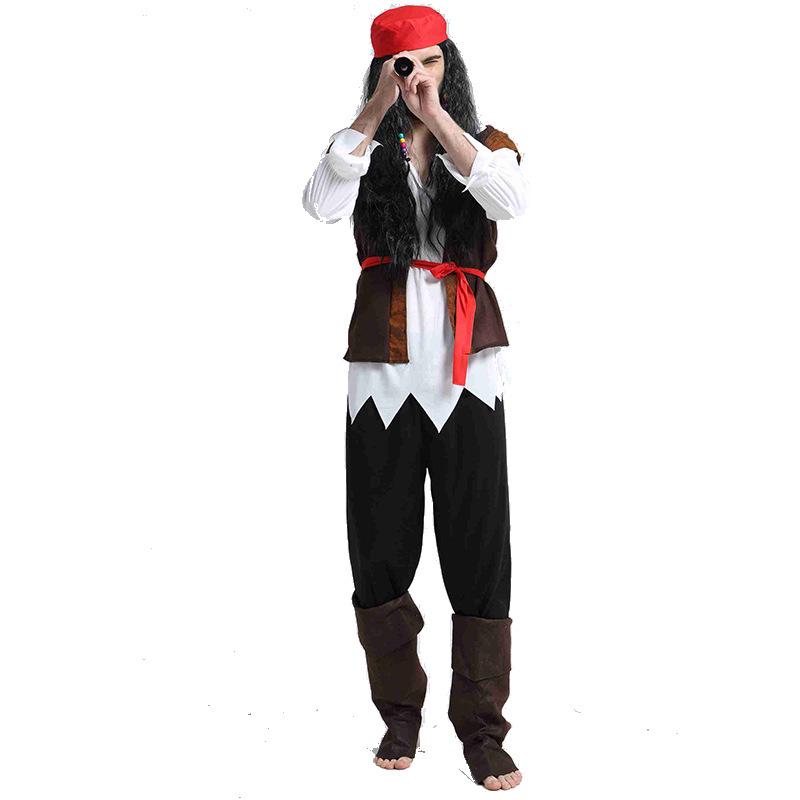 Adult Caribbean Pirate Halloween Cosplay Costume