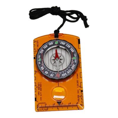 Outdoor Compass with Magnifier Ruler Scale Multifunctional Camping Hiking Backpacking Survival Orienteering Compass Navigation Tool
