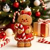 Indoor Holiday Table Centerpieces Christmas Gingerbread Man Ornament, Hand Painted Vintage Wooden Tabletop Home Decor Figurine, Rustic for Office