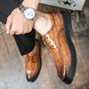 Modedesignermärke Herrars affärsskor Klassiska bruna herrars läder vardagsskor High-end bankettskor Snörskor
