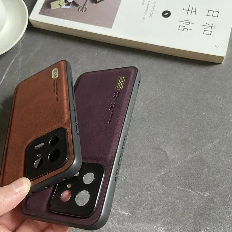 Magnetic for Xiaomi Mi 14T 14 13T 13 12T Pro Ultra Redmi Turbo 3 K70 Note 12S 12 POCO F5 Case Leather Matte Camera Protect Cover