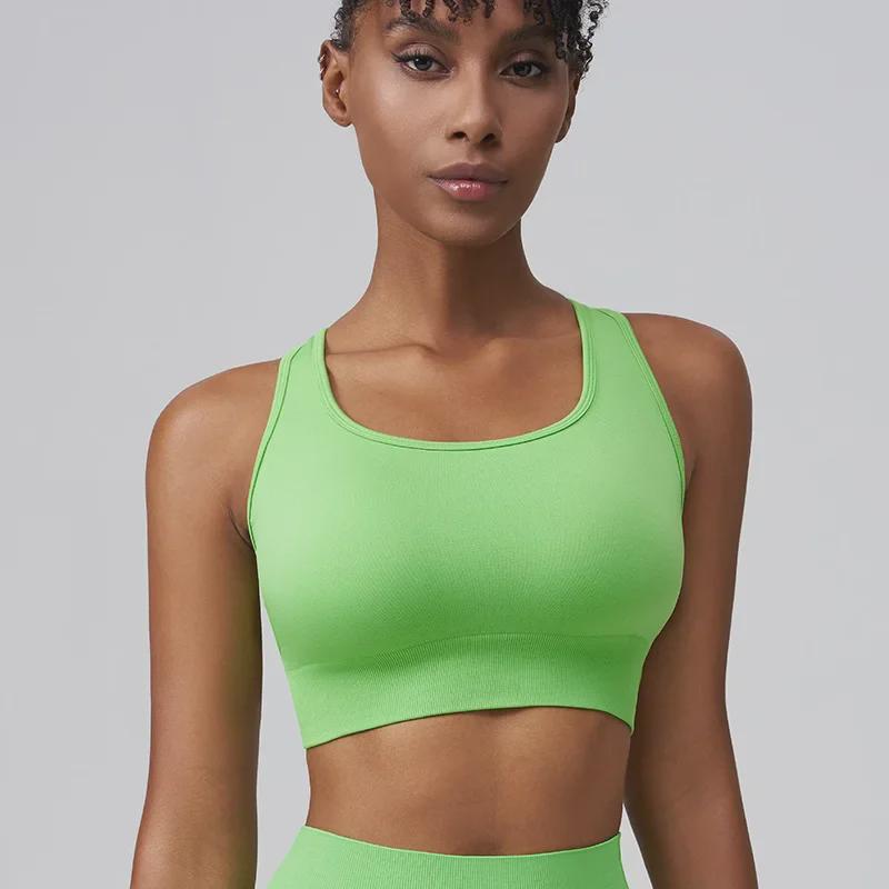 Vestă de yoga Walton Fitness cu pernă de piept rezistentă la șocuri și sutien sport cu bretele spaghete cu spate încrucișat