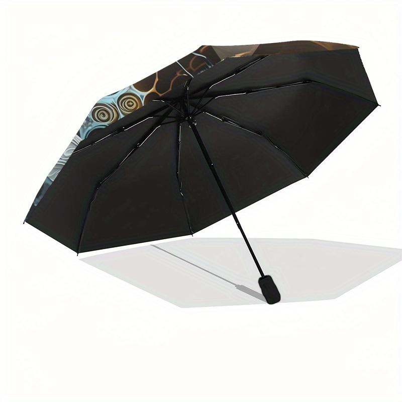 "Yin-Yang Honeycomb Bees Art Print Unique Wall Decor"Umbrella, Portable 3-Fold Compact Umbrella for Men & Women ES45