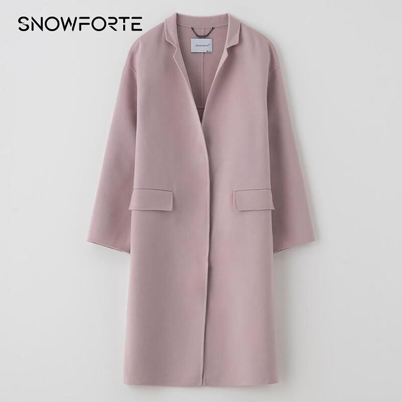 Sinoford Women's Cashmere Blend Lapel Commuter Coat
