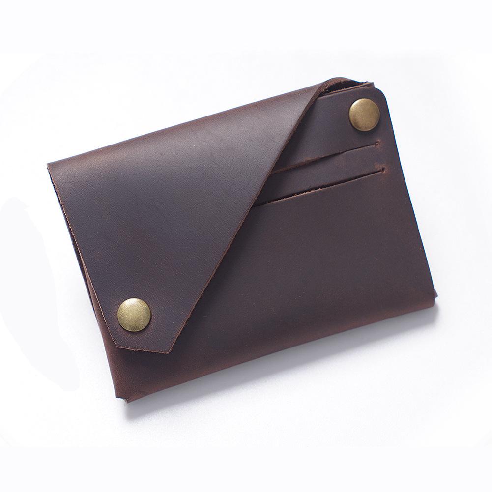 Retro Echtes Leder Münzbörse & Kartenhalter - Unisex Rindsleder Mini Geldbörse