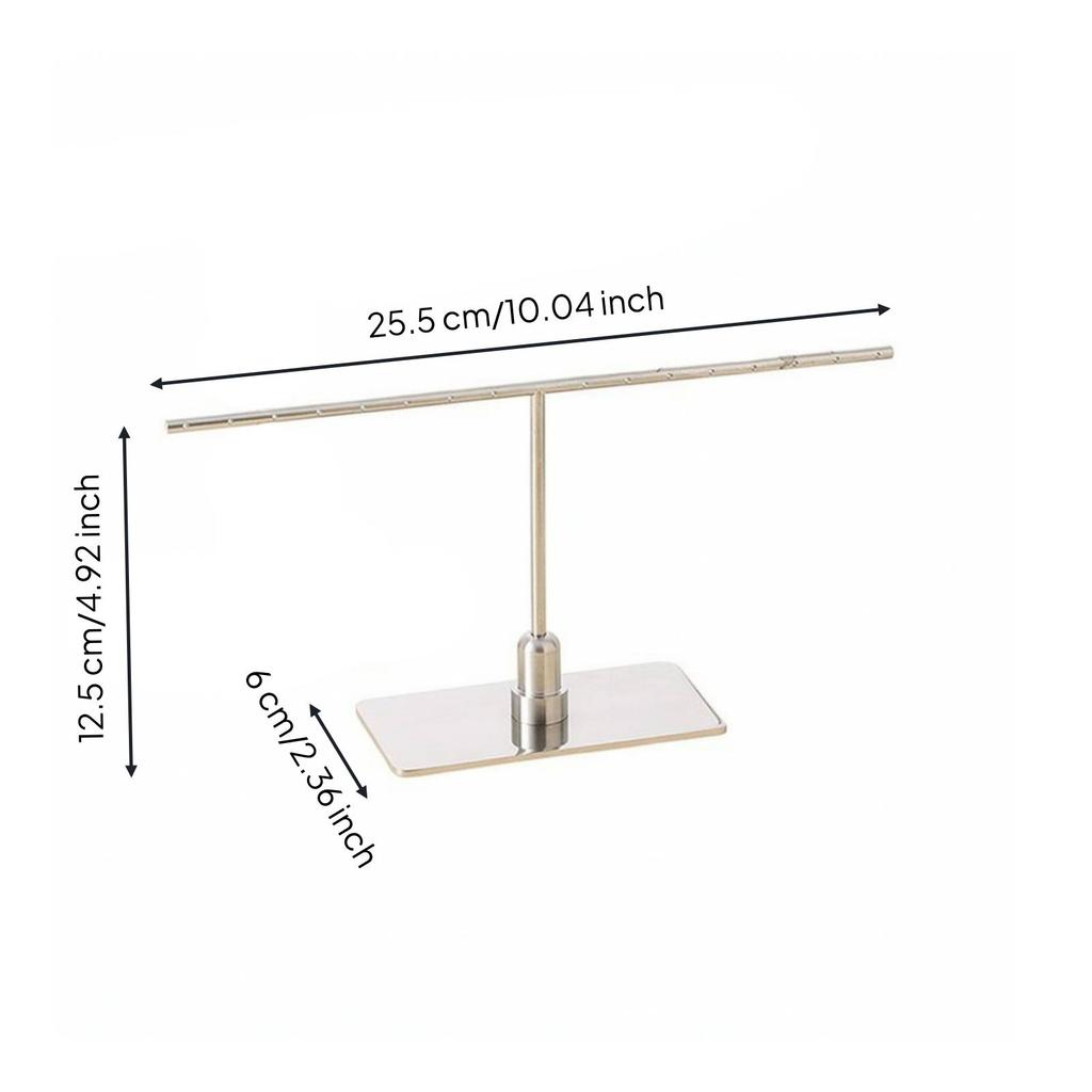 Jewelry Display Stand with Perforated Bar Sleek Crossbar Earring Elegant