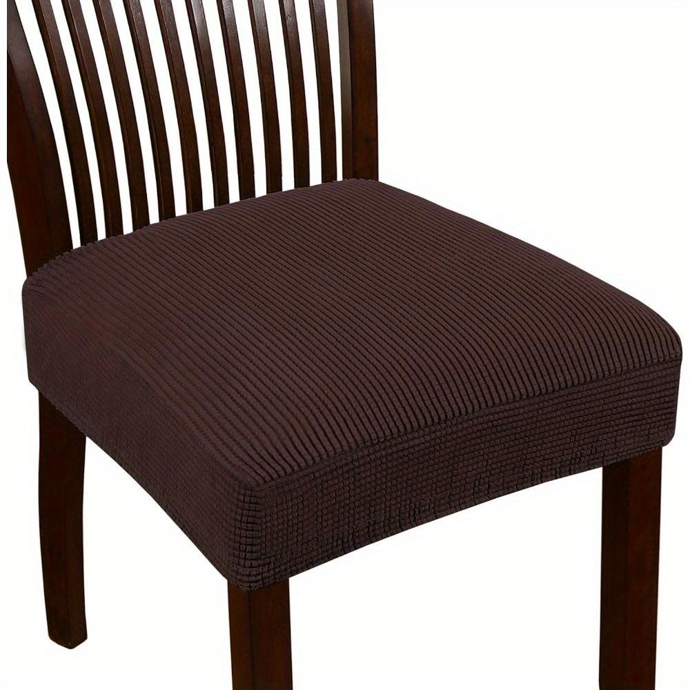 2 Piece Washable Jacquard Chair Seat Cover Anti-Dust Elastic Dining Chair Seat Slipcover Breathable Removable