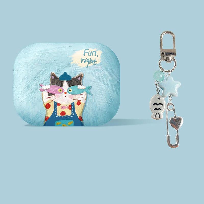 Fumede Dopamine Cat & Fish Biscuit Pendant Case for AirPods Pro 2