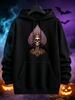 Unisex Hoodie, Halloween, Skull And Spade Graphic, Pullover Sweatshirt, Gothic Streetwear, Autumn Winter Casual Wear, Front Pocket And Drawstring Hood