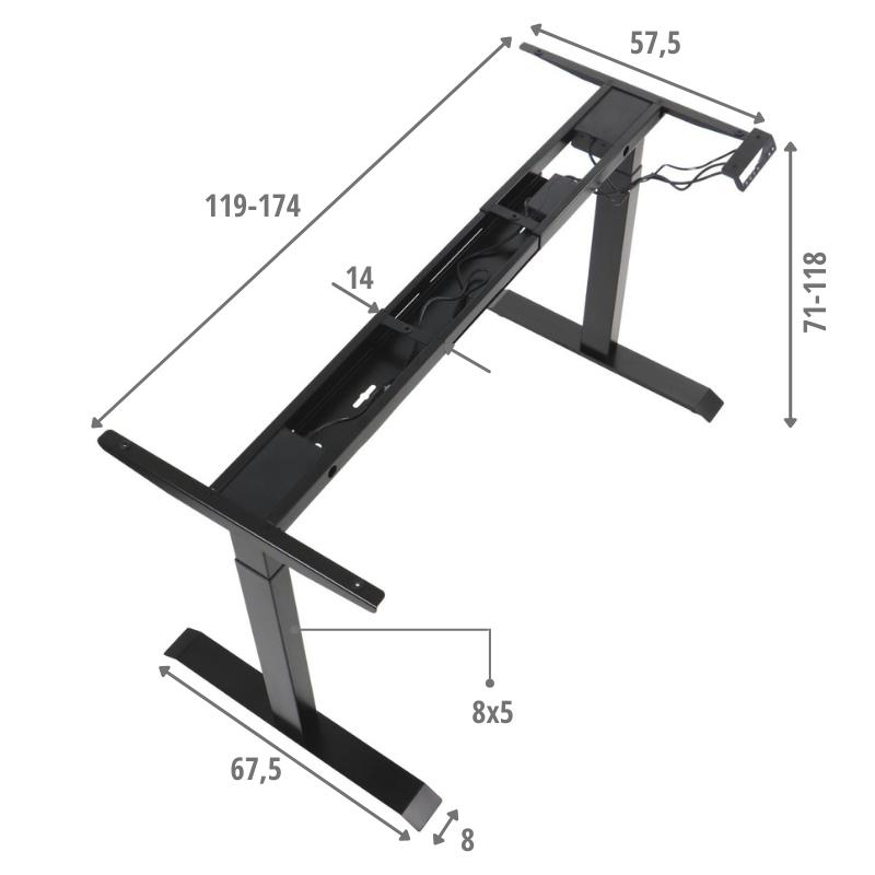 Frame with Electric Height Adjustment UT04E-2T/B BLACK