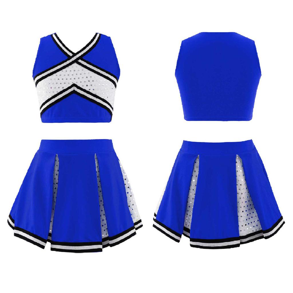 Girls' 2 Piece High School Cheerleading Uniform Costume Complete Outfit Cosplay Fancy Dress