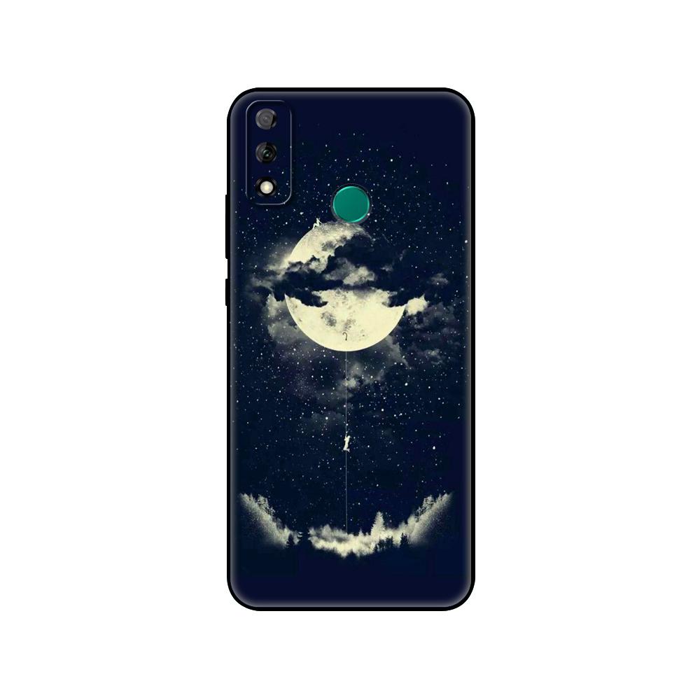 Black Tpu Case For Huawei Y9S Y6S Y8S Y5P Y7P Y8P Case For Huawei Y5 Lite Y6 Cover Sky Space Planet Moon Stars Unique Design