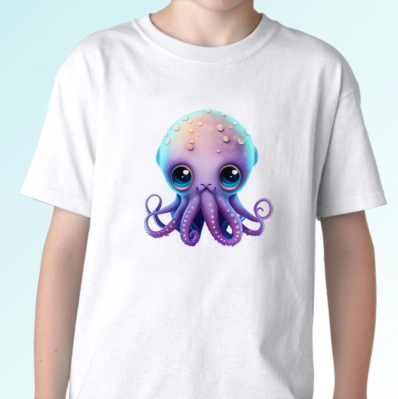 

Octopus kids boys T-Shirt tee polypus top fantasy animal gift s s kids baby sizes 130