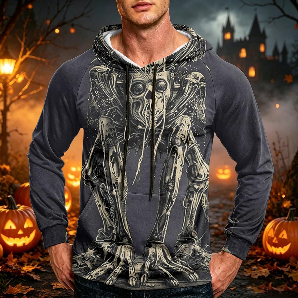 Men's Color Loose Fit Hoodie with Pocket and Drawstring for Casual Everyday Wear