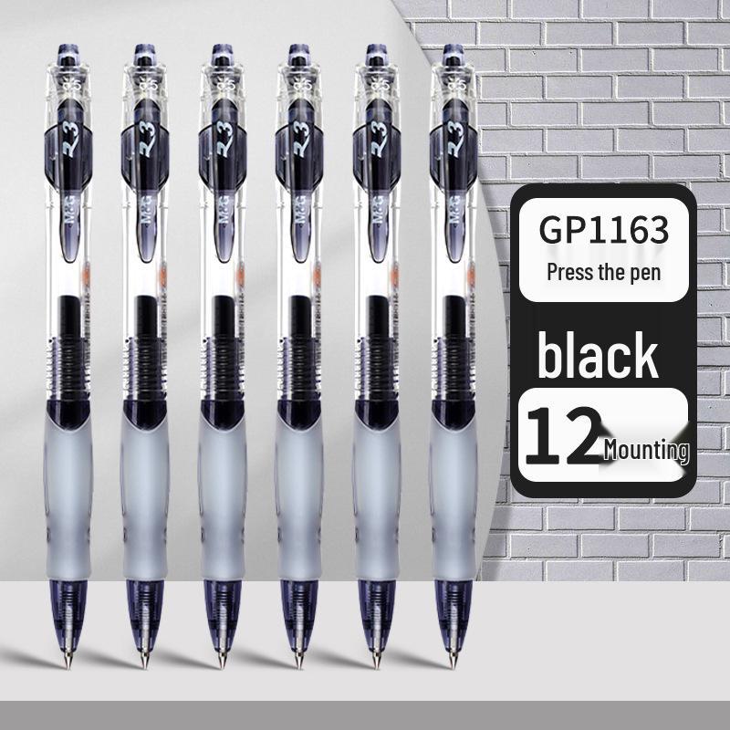 

Гелевая ручка нажимного типа GP1008, чернила на водной основе для студенческих экзаменов, синяя/черная/красная, идеально подходит для учителей 0.5mm 12 Pens