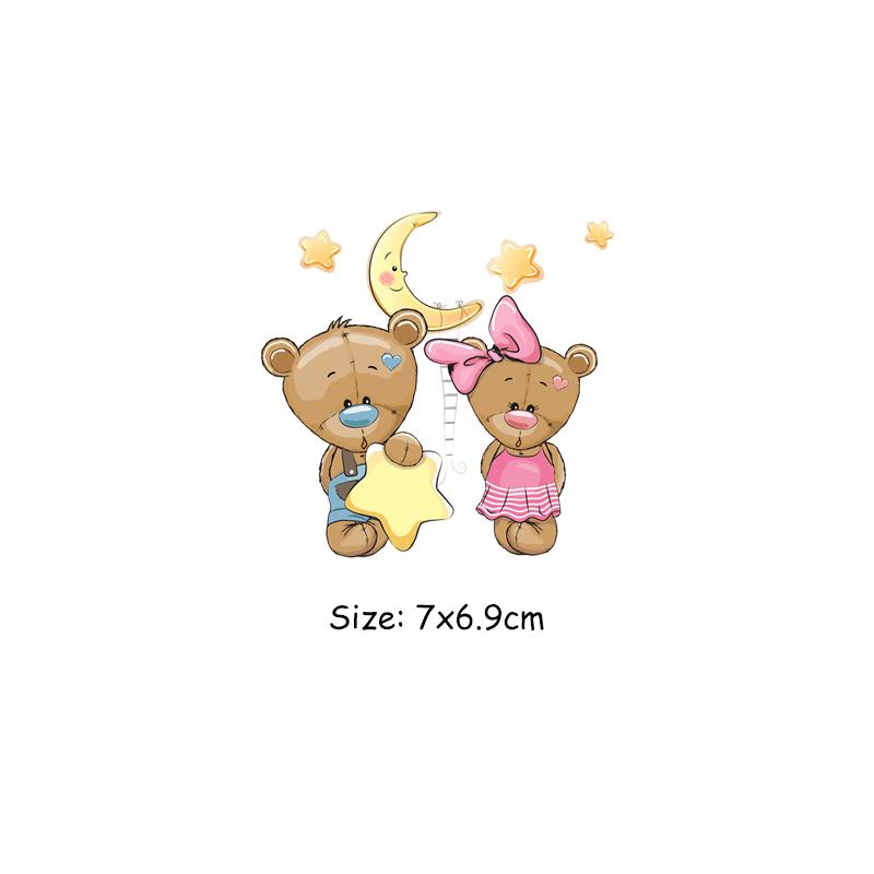 Bären-Patch für Kinderkleidung, Aufkleber, DIY-Patches für Hoodies, Wärmepresse, appliziert, T-Shirt, zum Aufbügeln, Aufkleber, Patches, Geschenk