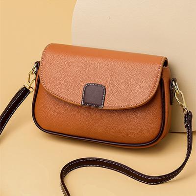PU-Leder-Umhängetaschen für Damen, modische Umhängetasche mit Klappe, Luxus-Kontrastfarbe, Messenger-Handtasche, Einkaufstasche