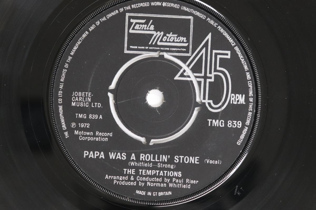 

7inch Record TEMPTATIONS Papa Was A Rollin Stone TMG839 Tamla Motown 1973 UK SoulFunk Used