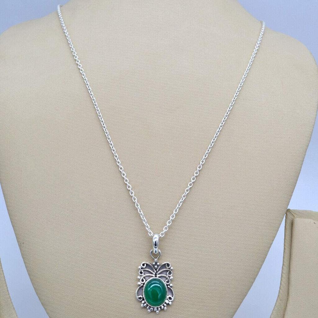 Green Onyx Gemstone Handmade Boho Designer Necklace, Wedding Necklace, Gift For Her, Christmas Jewelry, Women Jewelry
