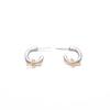 Japanese Metal Cold Wind Rope Knot C-Shaped Earrings Niche Simple Design Light Luxury High-End Earrings Women