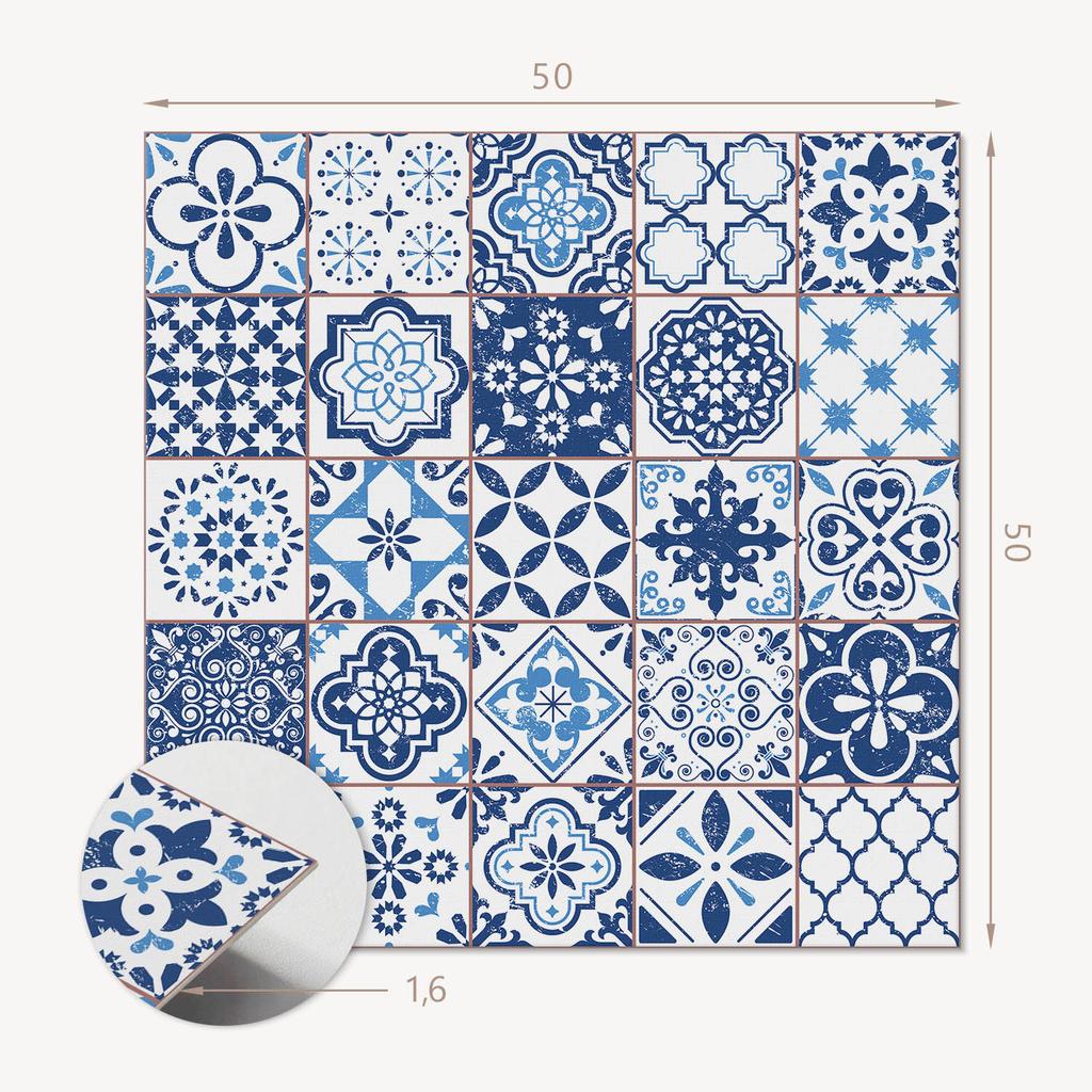 Kafelki Dekoracyjne Z Grafiką Przyklejane Geometryczne Wzory Kafli 4X50X50 Cm