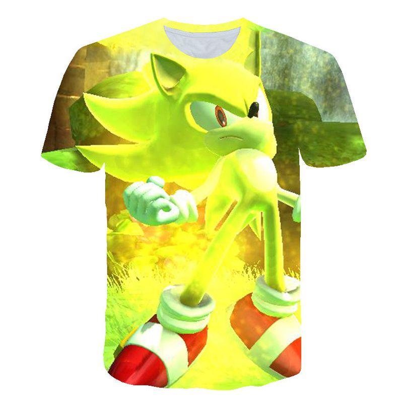 Vibrant Sonic The Hedgehog Printed T-shirt For Kids With Short Sleeves And Comfort Fit