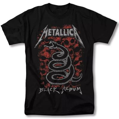 Metallica ihletésű Fekete Album Vintage Rock Rajongói Pamut Póló S-4XL Uniszex póló